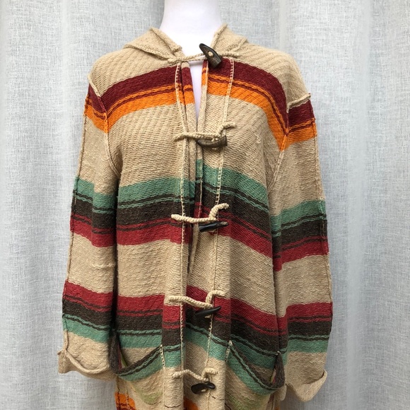 Ralph Lauren blue label Aztec serape toggle button hooded sweater cardigan - Picture 3 of 10